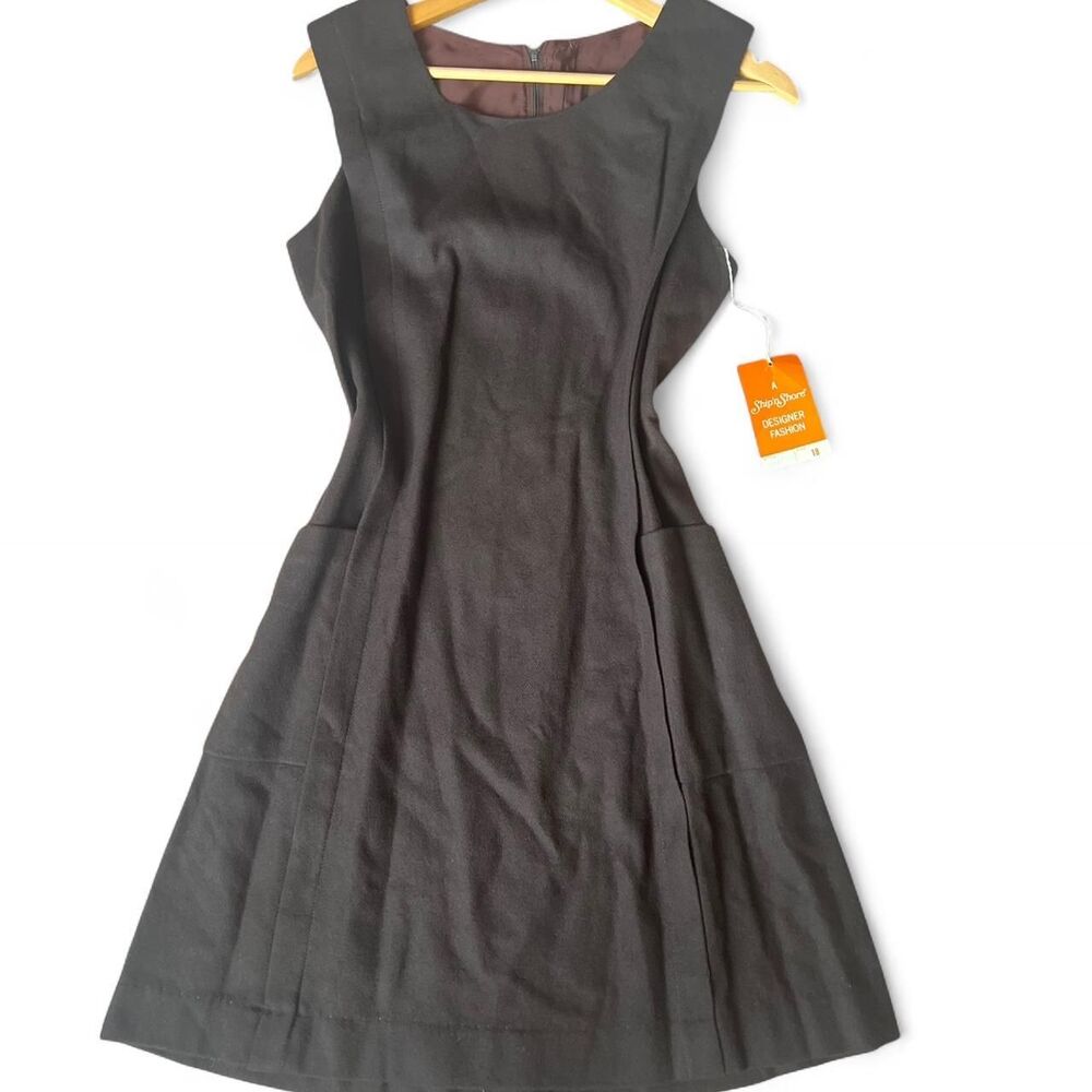 RARE Vintage 50's/60's MCM Union “Ship n’ Shore” Chocolate BrownWool Mini Dress